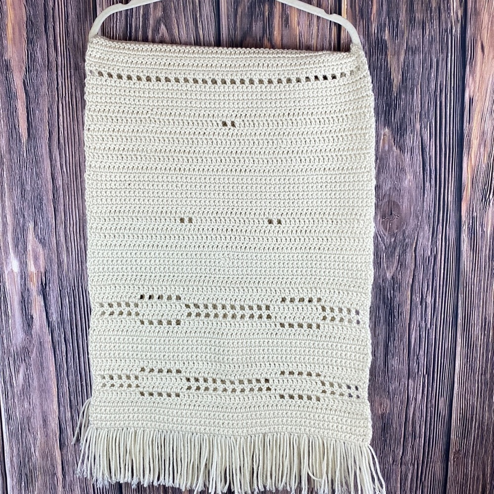 Beautiful Oatmeal Colored Farm House Chic Knitted Table Runner- 57” X 19”